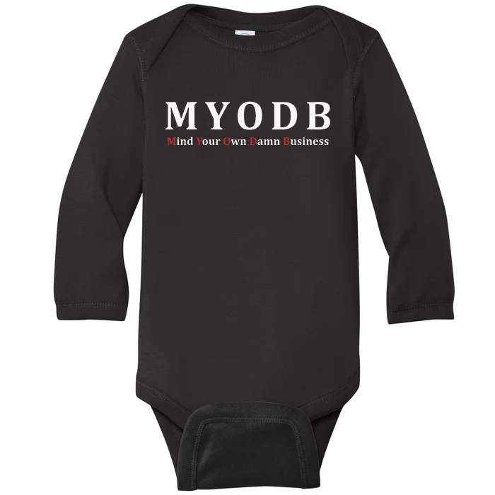 Mind Your Own Damn Business Quotes Walz 2024 Coach Walz Baby Long Sleeve Bodysuit