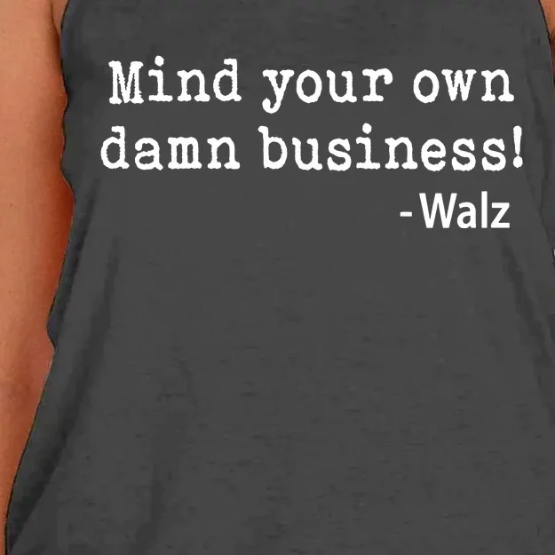 Mind Your Own Business Women's Knotted Racerback Tank