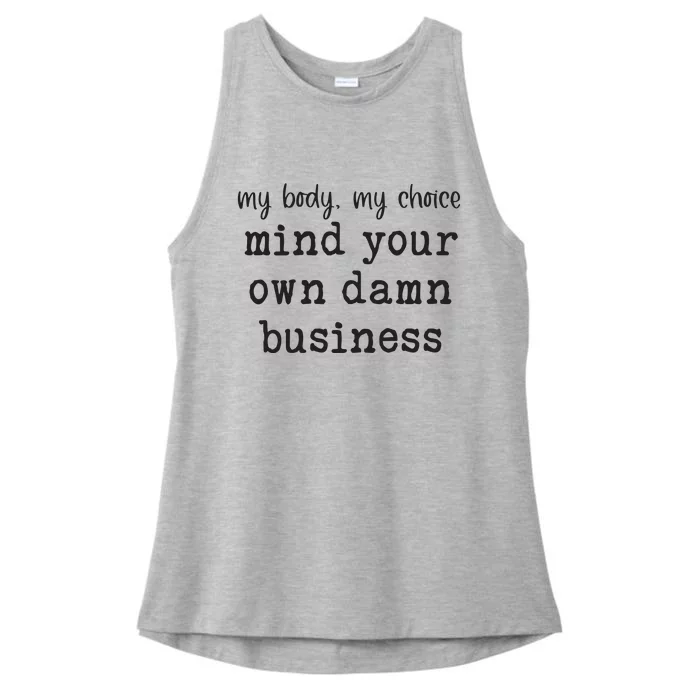 Mind Your Own Damn Business Walz Kamala Harris Anti Trump Ladies Tri-Blend Wicking Tank