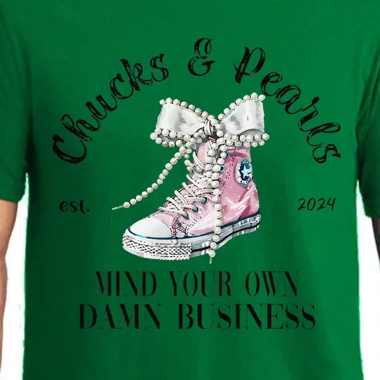 Mind Your Own Damn Business Chucks And Pearls Harris Walz Pajama Set