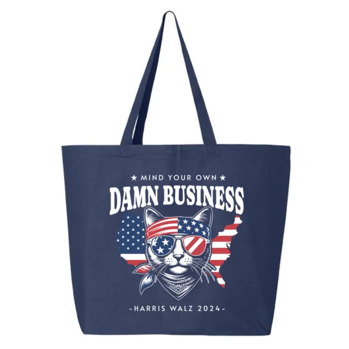 Mind Your Own Damn Business Tim Waltz Kamala Harris 2024 25L Jumbo Tote