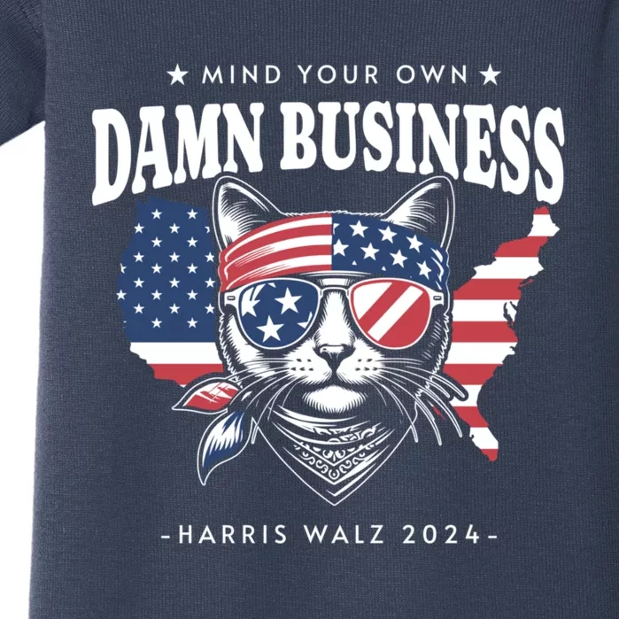 Mind Your Own Damn Business Tim Waltz Kamala Harris 2024 Baby Bodysuit