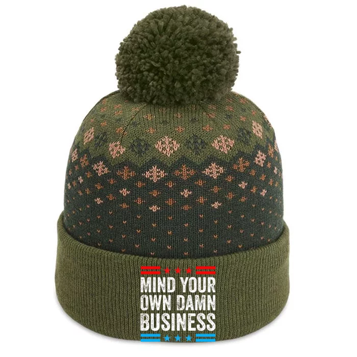 Mind Your Own Damn Business Myodb The Baniff Cuffed Pom Beanie