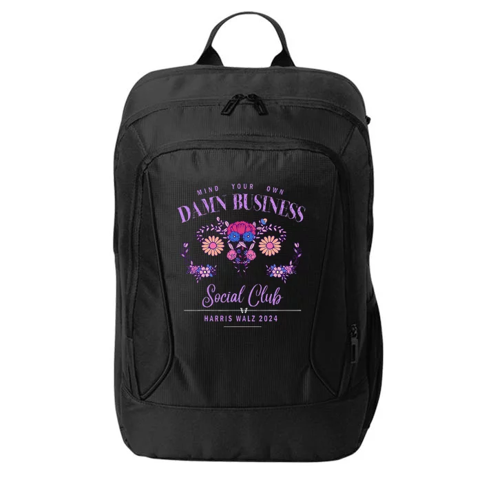 Mind Your Own Damn Business Harris Walz Waltz 2024 Floral City Backpack