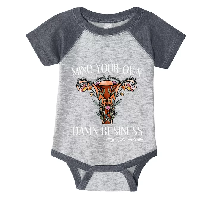 Mind Your Own Damn Business Uterus Infant Baby Jersey Bodysuit