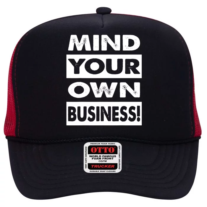 Mind Your Own Business Vintage Women Men Privacy High Crown Mesh Trucker Hat