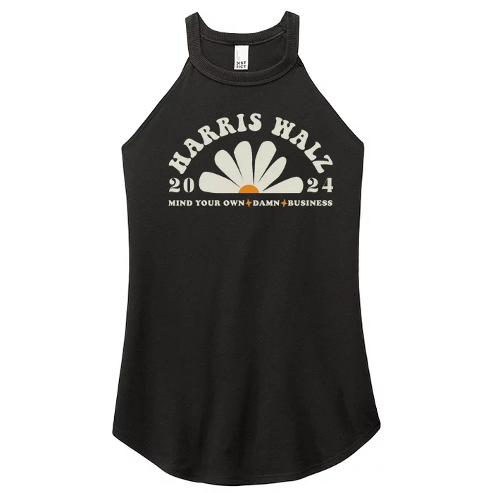 Mind Your Own Damn Business Kamala And Tim Walz Midwest Values Kamala Women’s Perfect Tri Rocker Tank