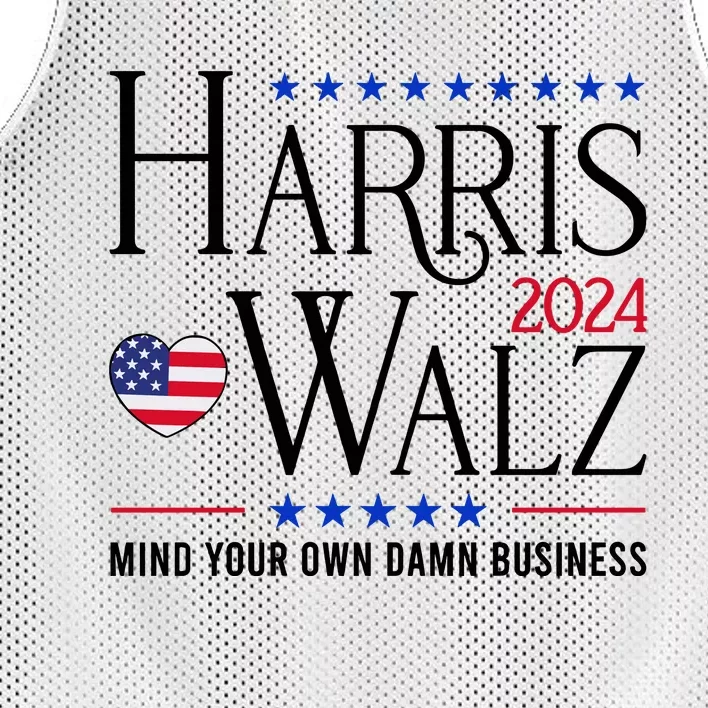 Mind Your Own Dawn Business Harris Walz 2024 Mesh Reversible Basketball Jersey Tank