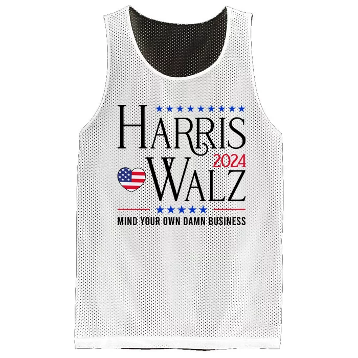 Mind Your Own Dawn Business Harris Walz 2024 Mesh Reversible Basketball Jersey Tank