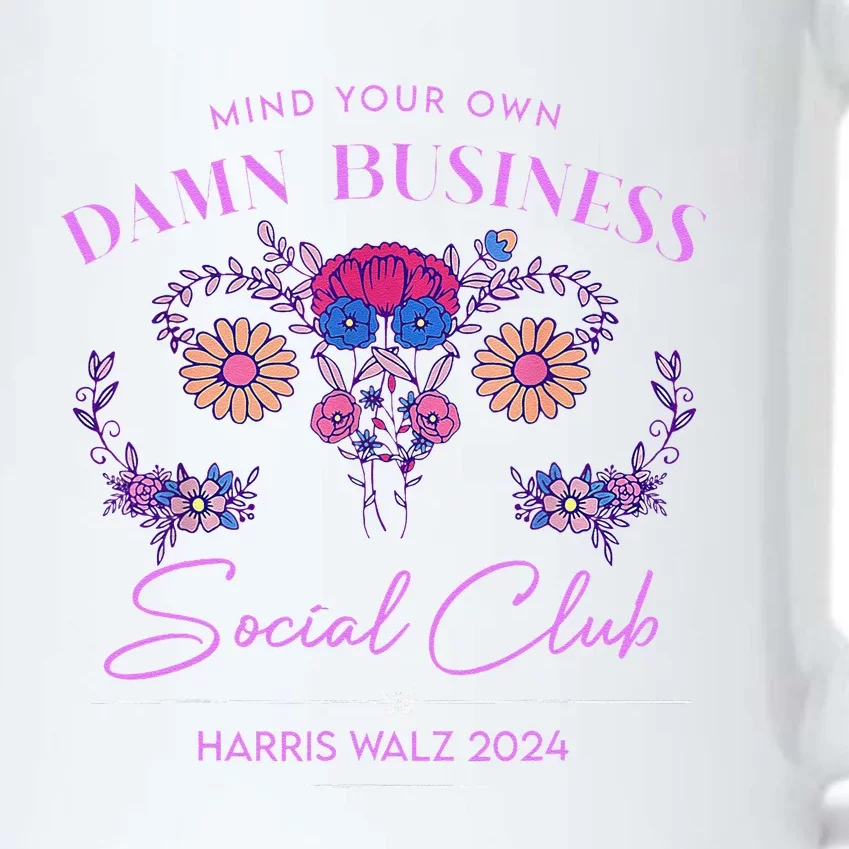 Mind Your Own Damn Business Harris Walz Waltz 2024 Floral Black Color Changing Mug