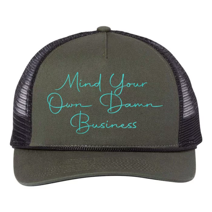 Mind Your Own Damn Business Retro Rope Trucker Hat Cap