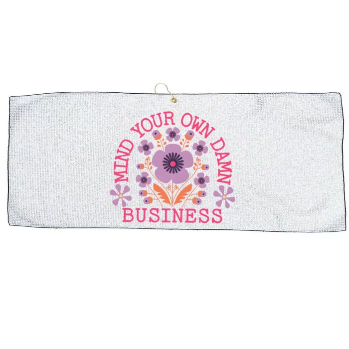 Mind Your Own Business Sarcastic Large Microfiber Waffle Golf Towel