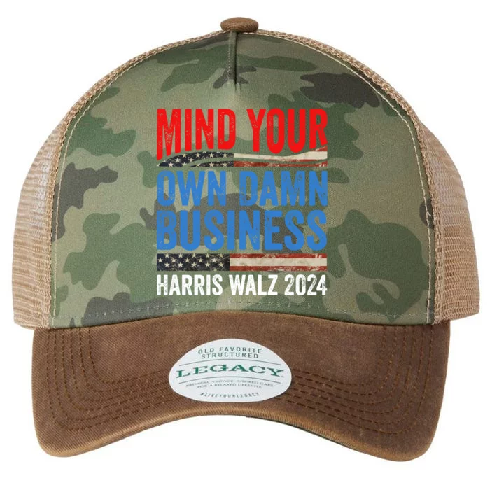 Mind Your Own Damn Business Harris Waltz 2024 Democrat Legacy Tie Dye Trucker Hat