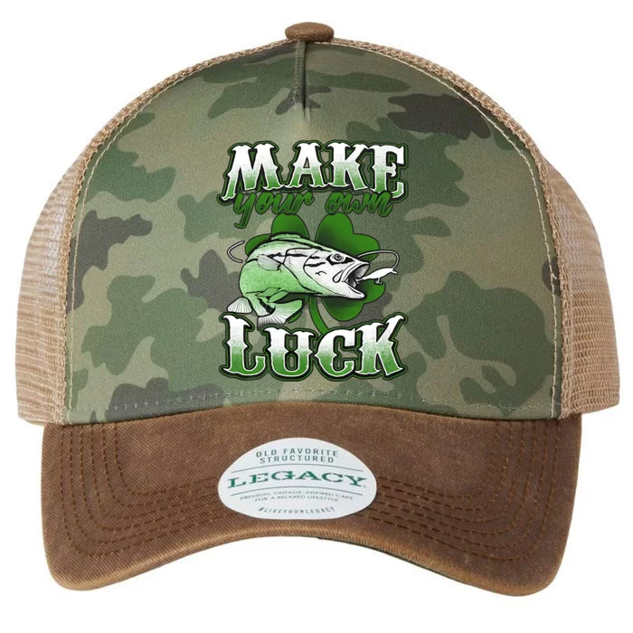 Make Your Own Luck Patrick's Day St Patty's Shamrock Fish Lucky Fishing Legacy Tie Dye Trucker Hat