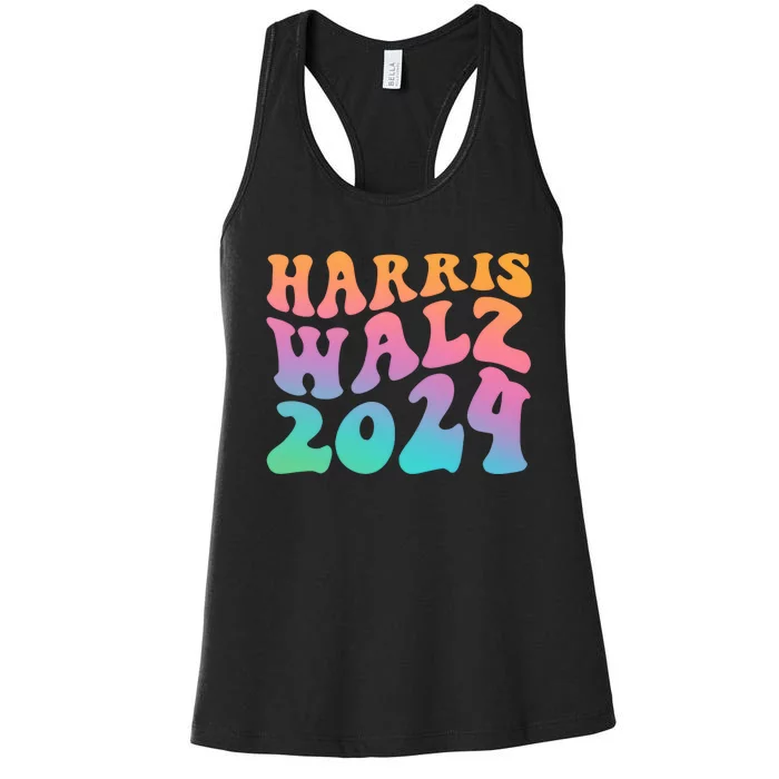 Mind Your Own Damn Business Harris Walz 2024 Women's Racerback Tank