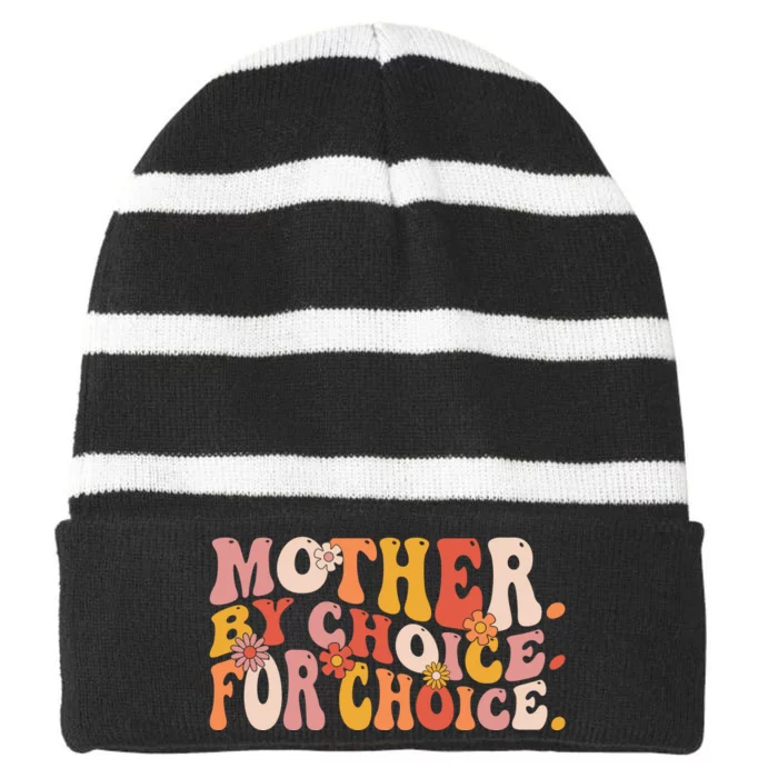 Mind Your Own Uterus Striped Beanie with Solid Band