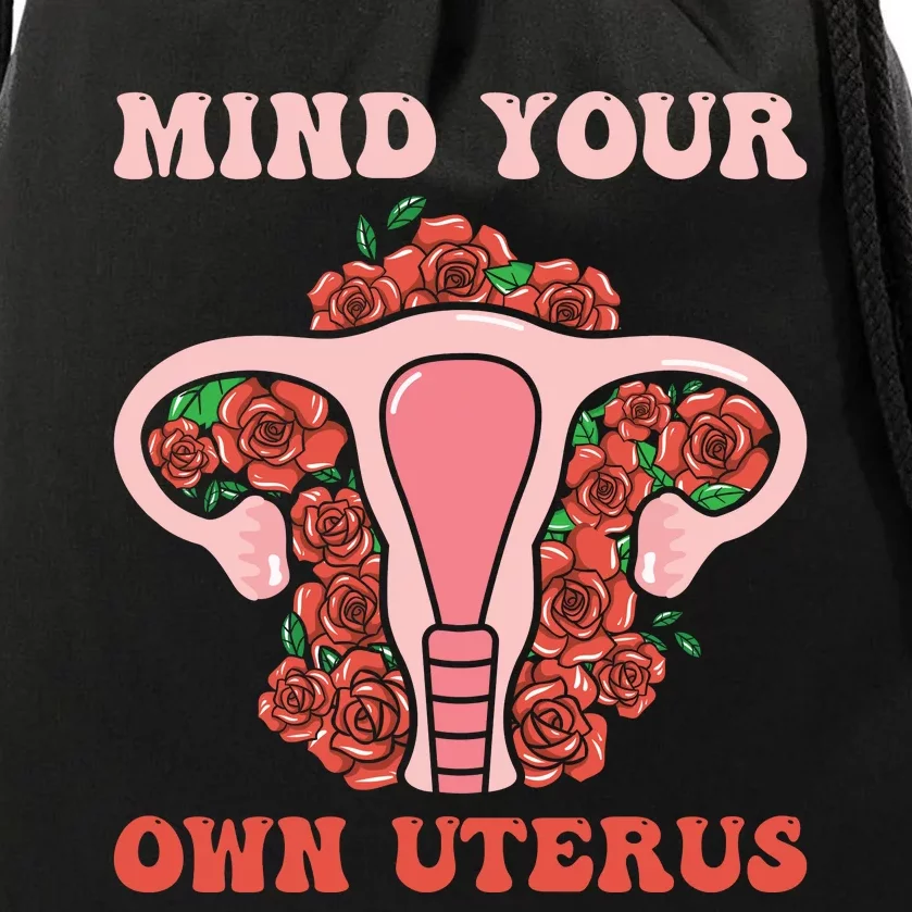 Mind Your Own Uterus Drawstring Bag