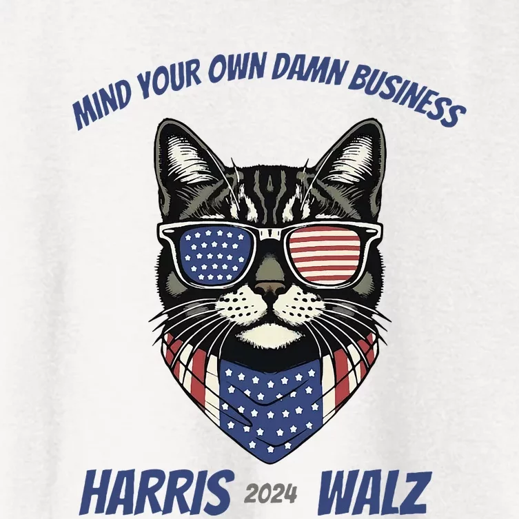 Mind Your Own Damn Business Kamala Harris Walz 2024 Women's Crop Top Tee