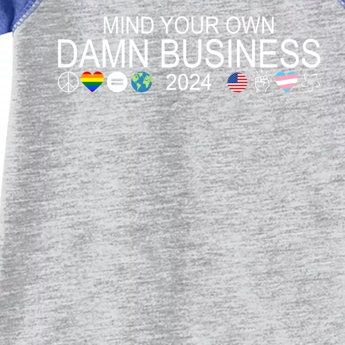 Mind Your Own Damn Business Democrat Pro Kamala Infant Baby Jersey Bodysuit