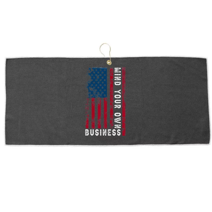 Mind Your Own Business Usa Flag Patriotic Retro Large Microfiber Waffle Golf Towel