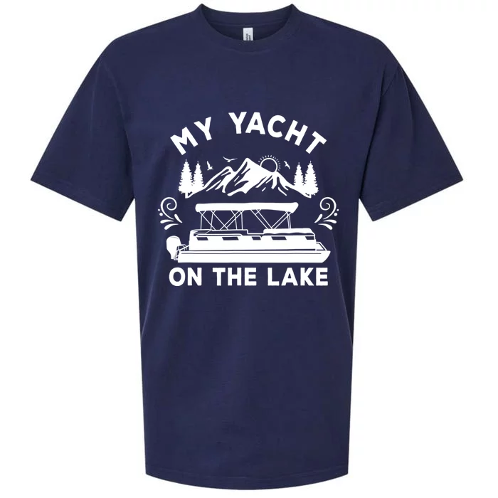 My Yacht On The Lake Pontoon Boat Mens Boating Sueded Cloud Jersey T-Shirt