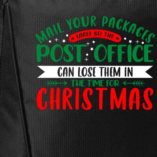 Mail Your Packages Early Christmas Graphic City Backpack