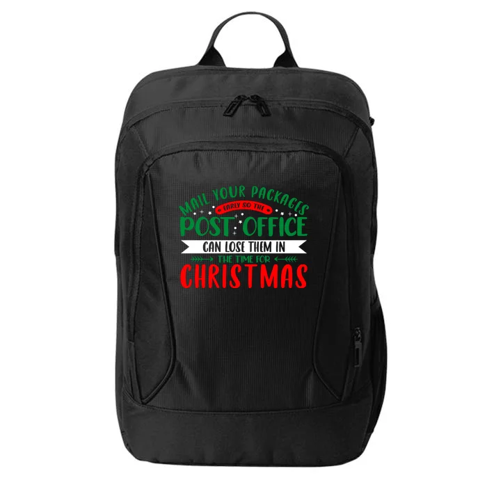 Mail Your Packages Early Christmas Graphic City Backpack