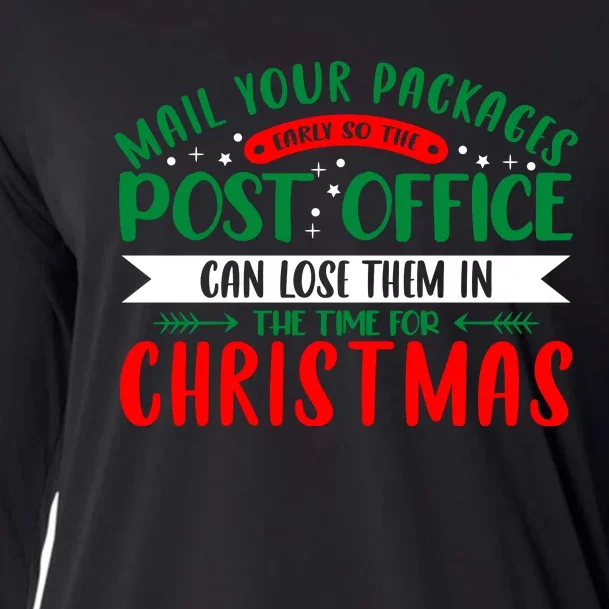 Mail Your Packages Early Christmas Graphic Cooling Performance Long Sleeve Crew