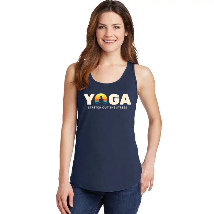 Motivational Yoga Quotes Stretch Out The Stress Positive Quotes Retro Yoga Ladies Essential Tank