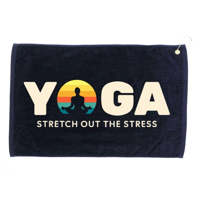 Motivational Yoga Quotes Stretch Out The Stress Positive Quotes Retro Yoga Grommeted Golf Towel