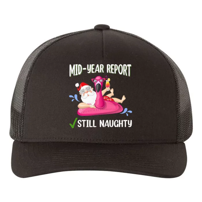 Mid Year Report Santa Christmas in July Yupoong Adult 5-Panel Trucker Hat