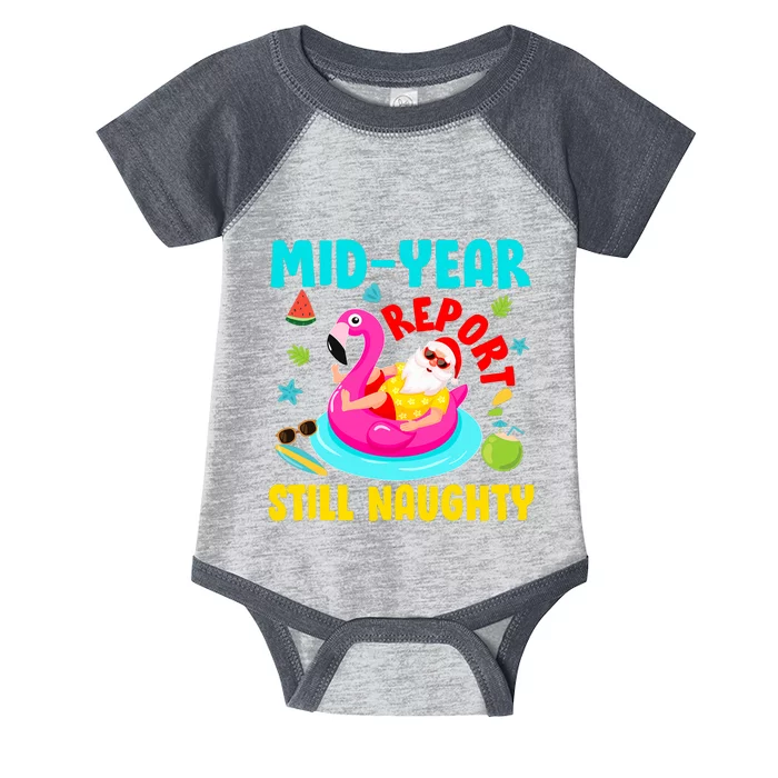 Mid Year Report Still Naughty Christmas In July Santa Infant Baby Jersey Bodysuit