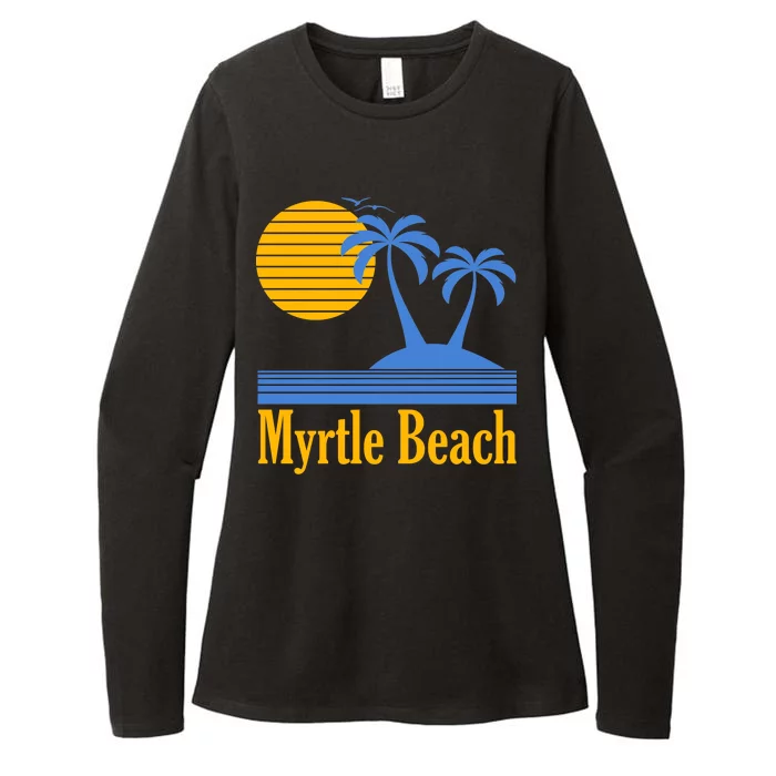 Myrtle Beach Summer Palm Tree Womens CVC Long Sleeve Shirt