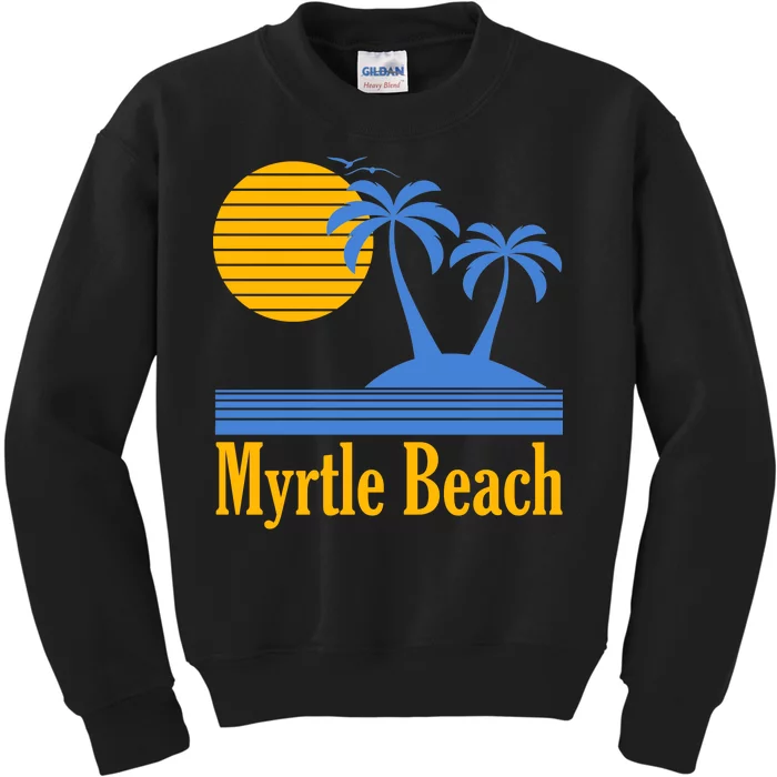 Myrtle Beach Summer Palm Tree Kids Sweatshirt