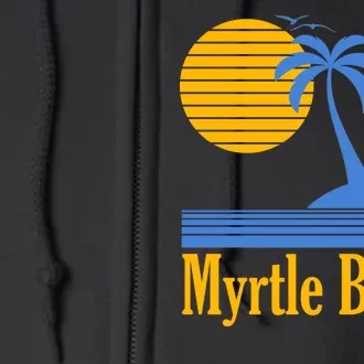 Myrtle Beach Summer Palm Tree Full Zip Hoodie