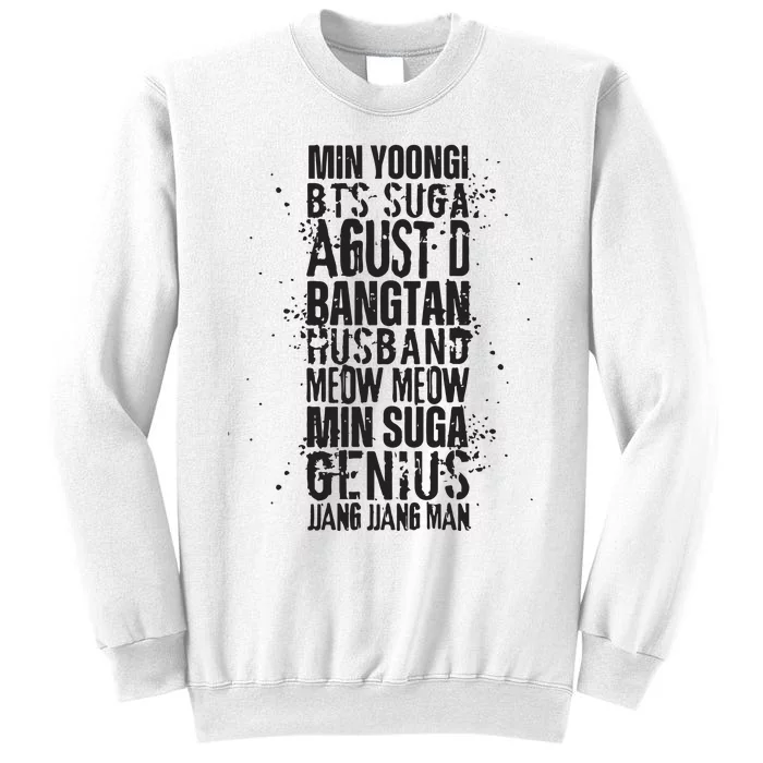 Min Yoongi Suga Agust D Nicknames Sweatshirt