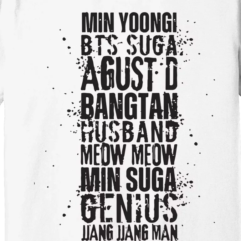 Min Yoongi Suga Agust D Nicknames Premium T-Shirt