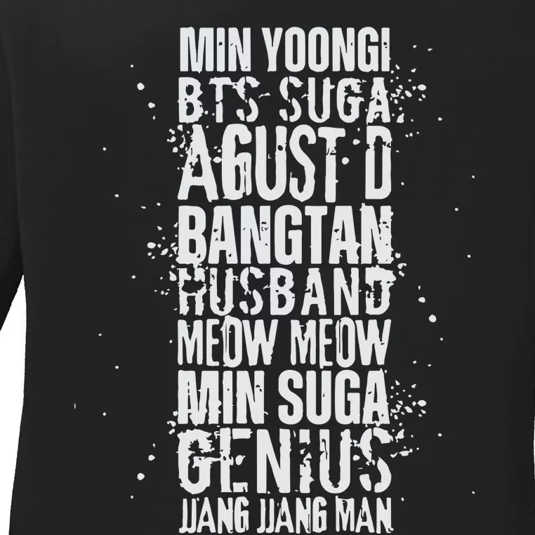 Min Yoongi Suga Agust D Nicknames Yoongi Ladies Long Sleeve Shirt