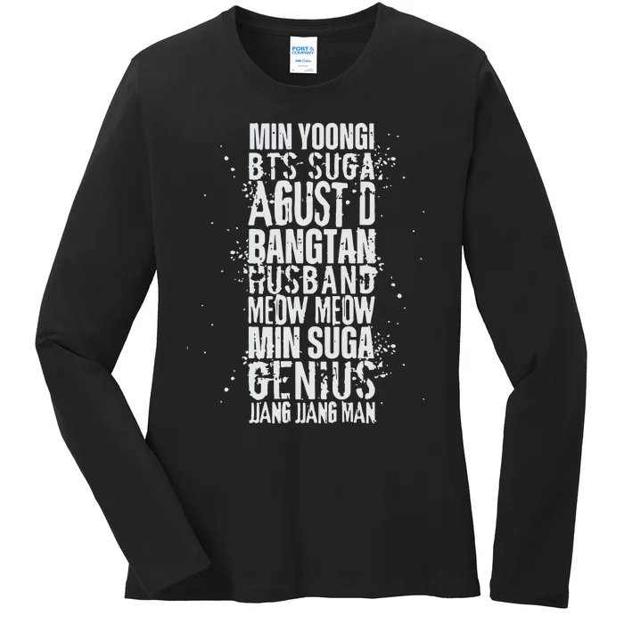 Min Yoongi Suga Agust D Nicknames Yoongi Ladies Long Sleeve Shirt