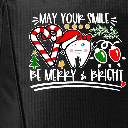 May Your Smile Be Merry Bright Christmas Holiday Season City Backpack