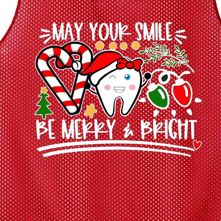 May Your Smile Be Merry Bright Christmas Holiday Season Mesh Reversible Basketball Jersey Tank