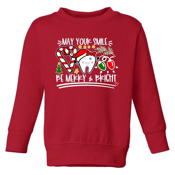 May Your Smile Be Merry Bright Christmas Holiday Season Toddler Sweatshirt