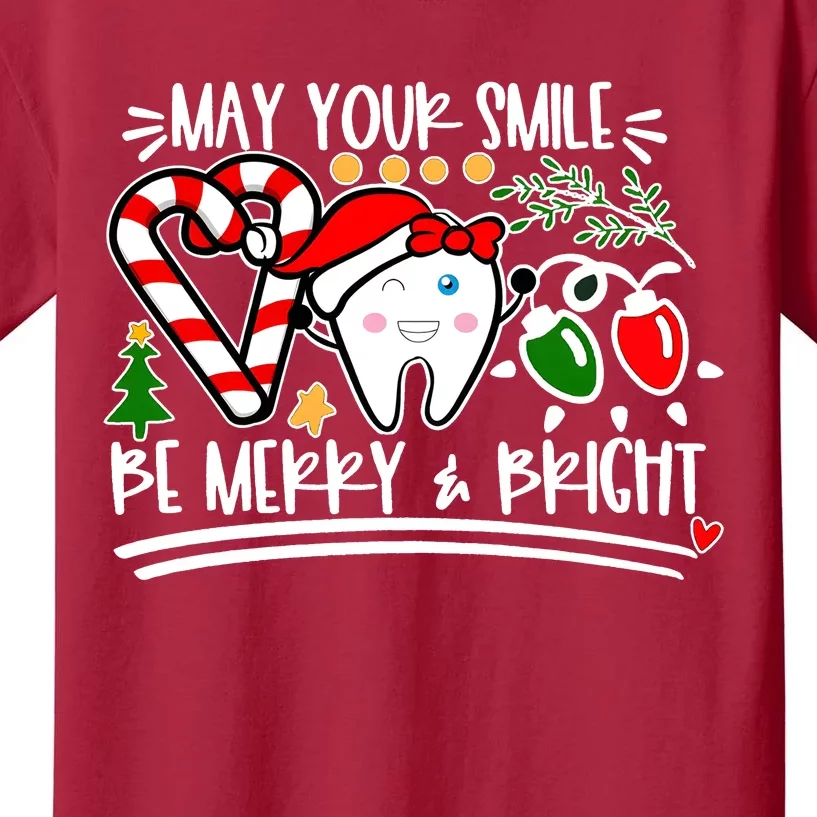 May Your Smile Be Merry Bright Christmas Holiday Season Kids T-Shirt