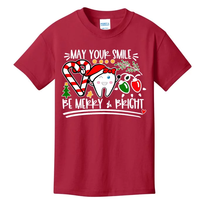 May Your Smile Be Merry Bright Christmas Holiday Season Kids T-Shirt