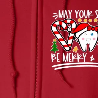 May Your Smile Be Merry Bright Christmas Holiday Season Full Zip Hoodie