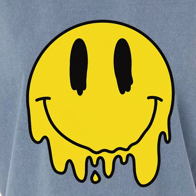 Melting Yellow Smile Funny Smiling Melted Dripping Face Cute Garment-Dyed Women's Muscle Tee