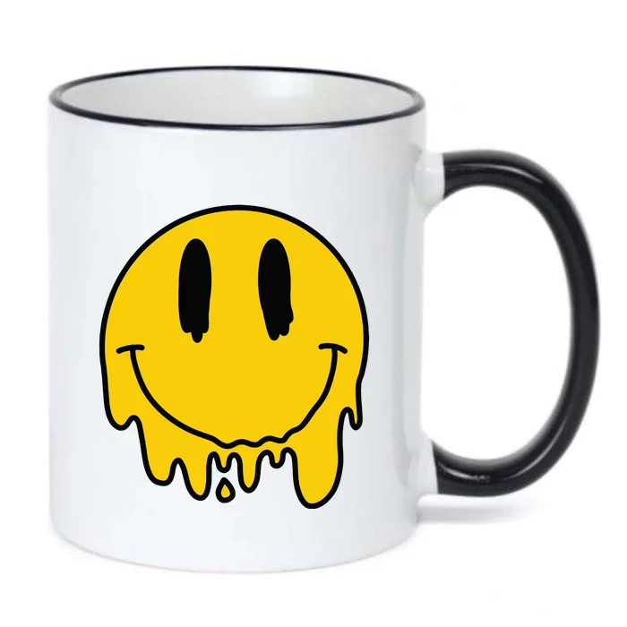 Melting Yellow Smile Funny Smiling Melted Dripping Face Cute Black Color Changing Mug