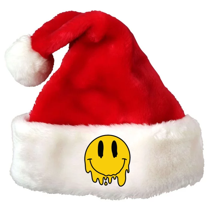 Melting Yellow Smile Funny Smiling Melted Dripping Face Cute Premium Christmas Santa Hat