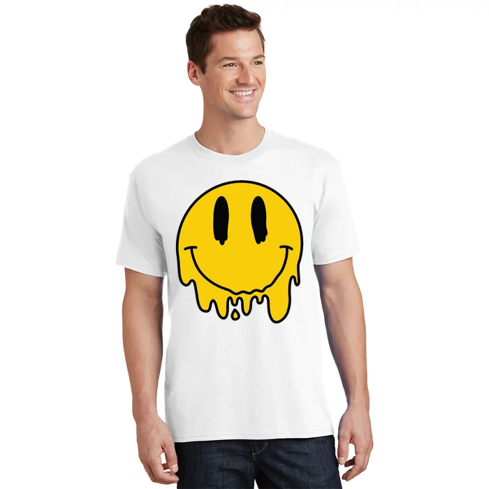 Melting Yellow Smile Funny Smiling Melted Dripping Face Cute T-Shirt