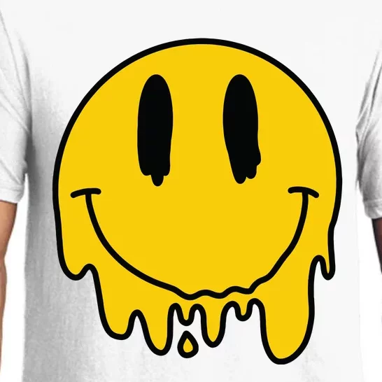 Melting Yellow Smile Funny Smiling Melted Dripping Face Cute Pajama Set